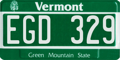 VT license plate EGD329