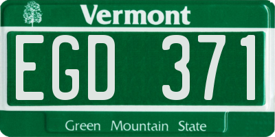 VT license plate EGD371