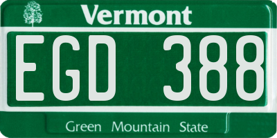 VT license plate EGD388