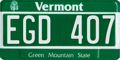 VT license plate EGD407