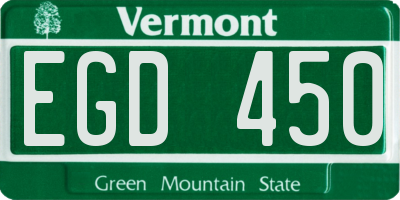 VT license plate EGD450