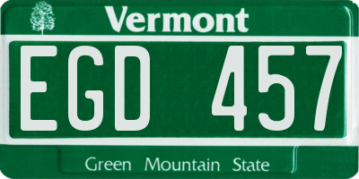 VT license plate EGD457