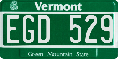 VT license plate EGD529