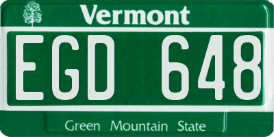 VT license plate EGD648