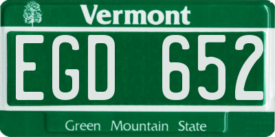 VT license plate EGD652