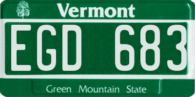 VT license plate EGD683