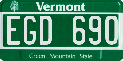 VT license plate EGD690