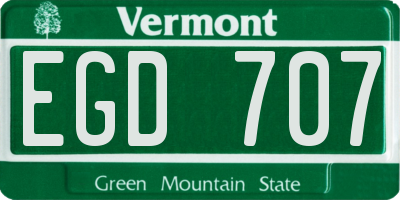 VT license plate EGD707