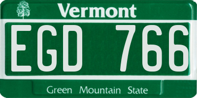 VT license plate EGD766