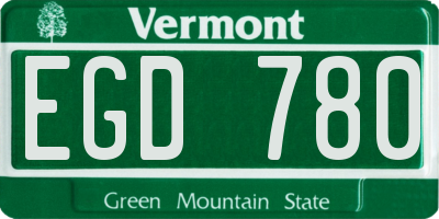 VT license plate EGD780