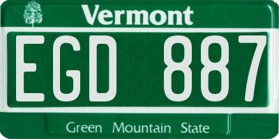 VT license plate EGD887