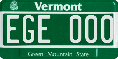 VT license plate EGE000