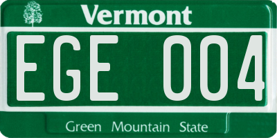 VT license plate EGE004