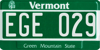 VT license plate EGE029