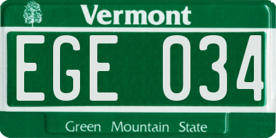 VT license plate EGE034