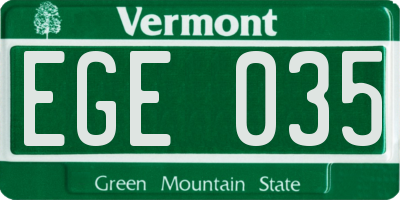 VT license plate EGE035