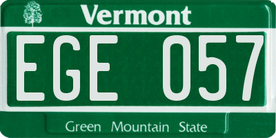 VT license plate EGE057