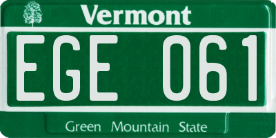 VT license plate EGE061