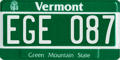 VT license plate EGE087