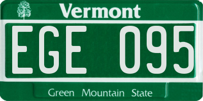 VT license plate EGE095