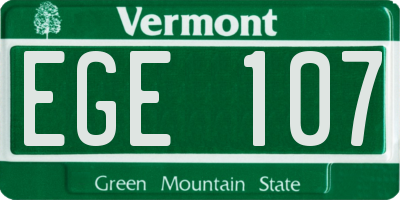 VT license plate EGE107