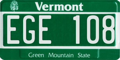 VT license plate EGE108