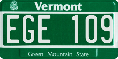 VT license plate EGE109