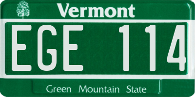 VT license plate EGE114