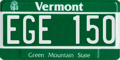 VT license plate EGE150