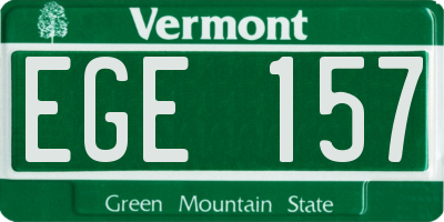 VT license plate EGE157