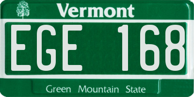 VT license plate EGE168