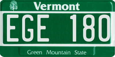 VT license plate EGE180