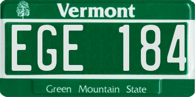 VT license plate EGE184