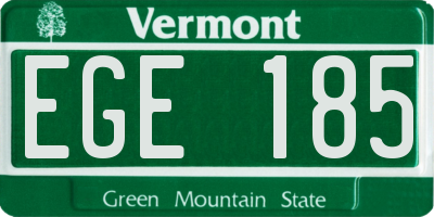 VT license plate EGE185