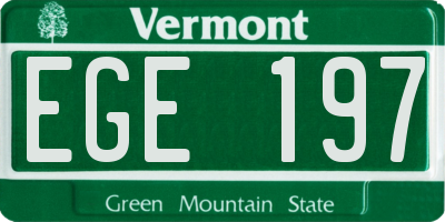 VT license plate EGE197