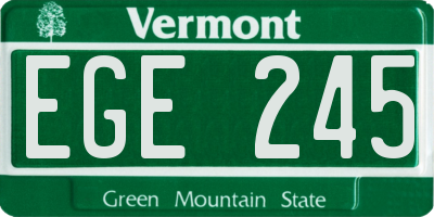 VT license plate EGE245