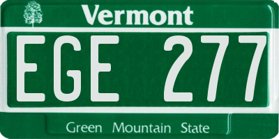 VT license plate EGE277