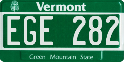 VT license plate EGE282