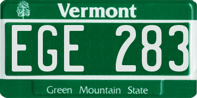 VT license plate EGE283