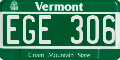 VT license plate EGE306