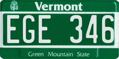 VT license plate EGE346