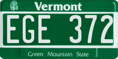 VT license plate EGE372