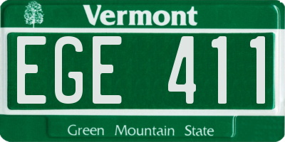 VT license plate EGE411