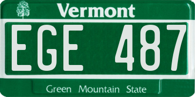 VT license plate EGE487