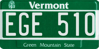 VT license plate EGE510