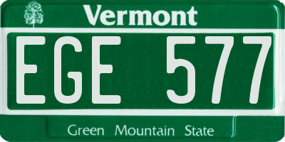 VT license plate EGE577