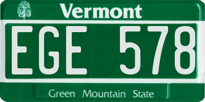 VT license plate EGE578