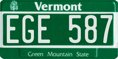 VT license plate EGE587