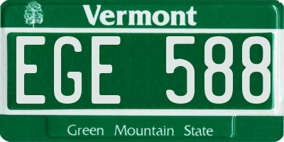 VT license plate EGE588