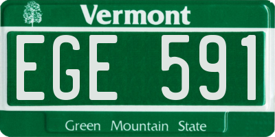 VT license plate EGE591